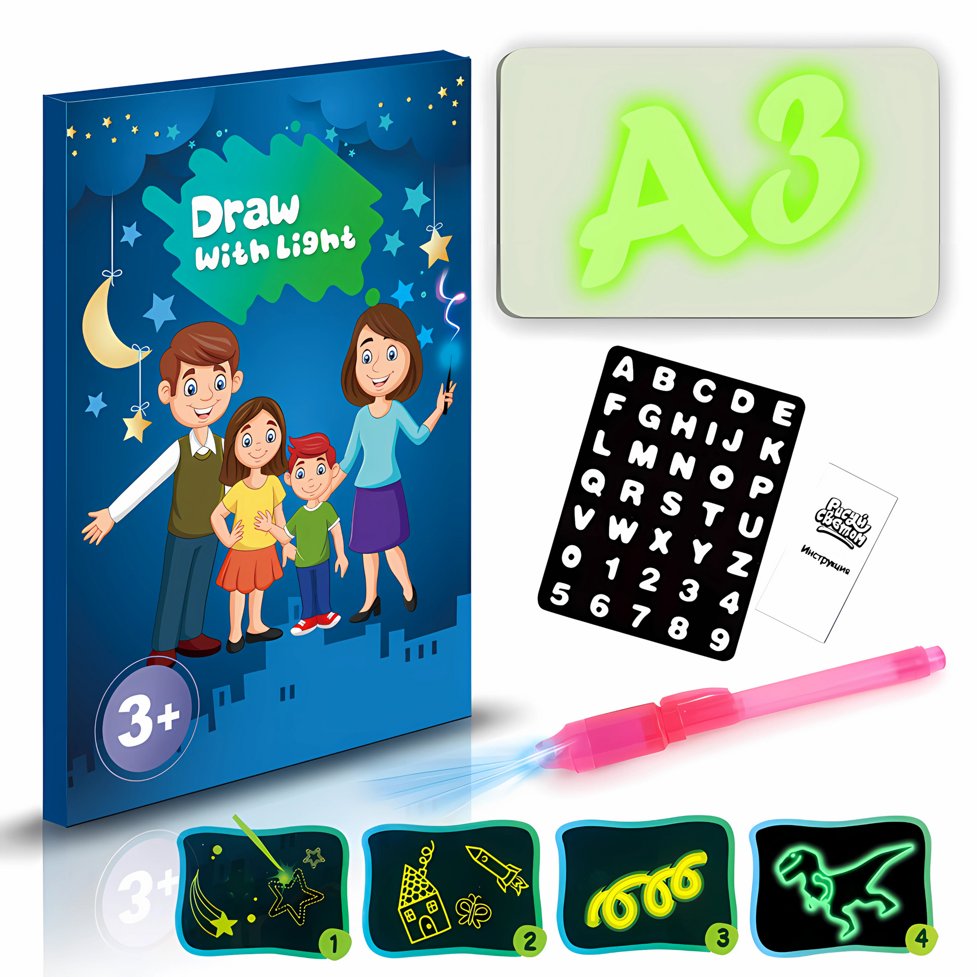 3D Magic Glow Sketchpad – Kids Creative Drawing Board