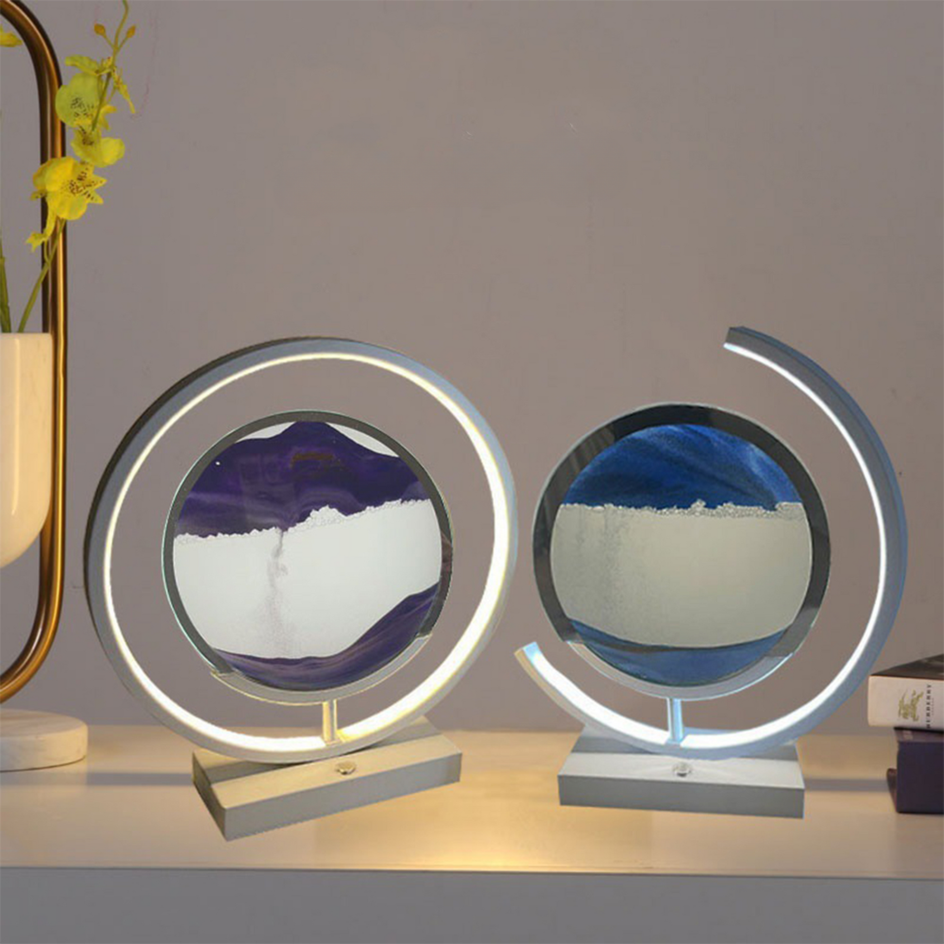 DIY Glass Sand Art Lamp with Rechargeable LED