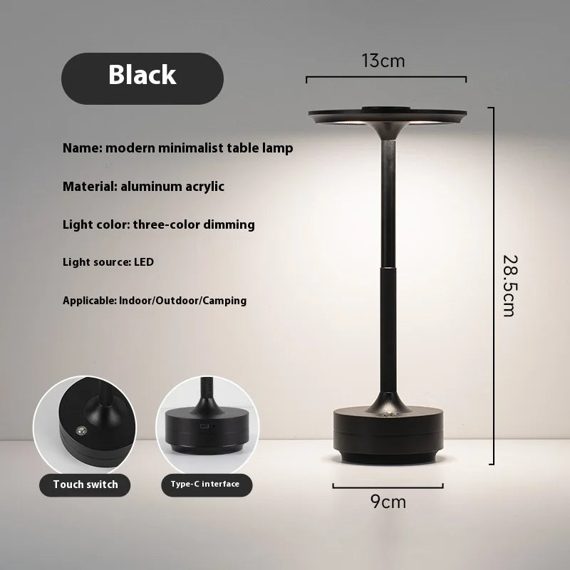 Creative Mushroom Crystal Cordless Lamp – Dimmable LED Elegance