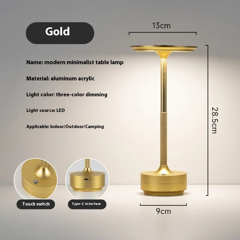 Creative Mushroom Crystal Cordless Lamp – Dimmable LED Elegance