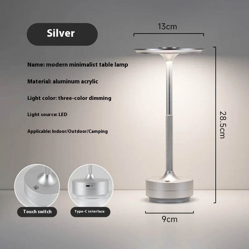 Creative Mushroom Crystal Cordless Lamp – Dimmable LED Elegance