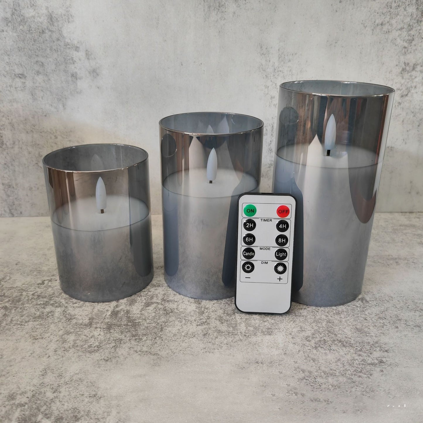 Rechargeable LED Glass Candle Lights with Remote Control
