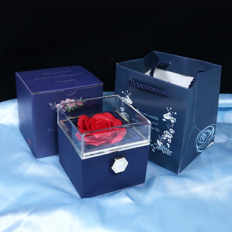 Rotating Rose Jewelry Drawer Gift Box