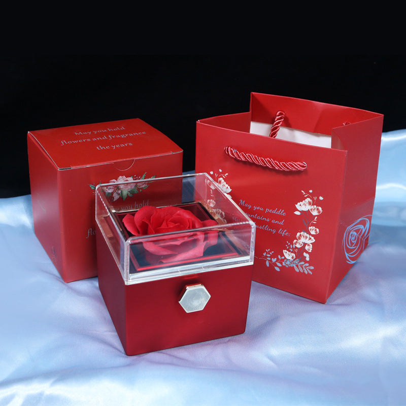 Rotating Rose Jewelry Drawer Gift Box