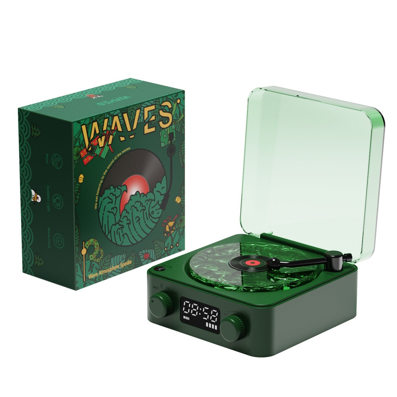 Retro Bluetooth Speaker with Nature Sounds & Lights
