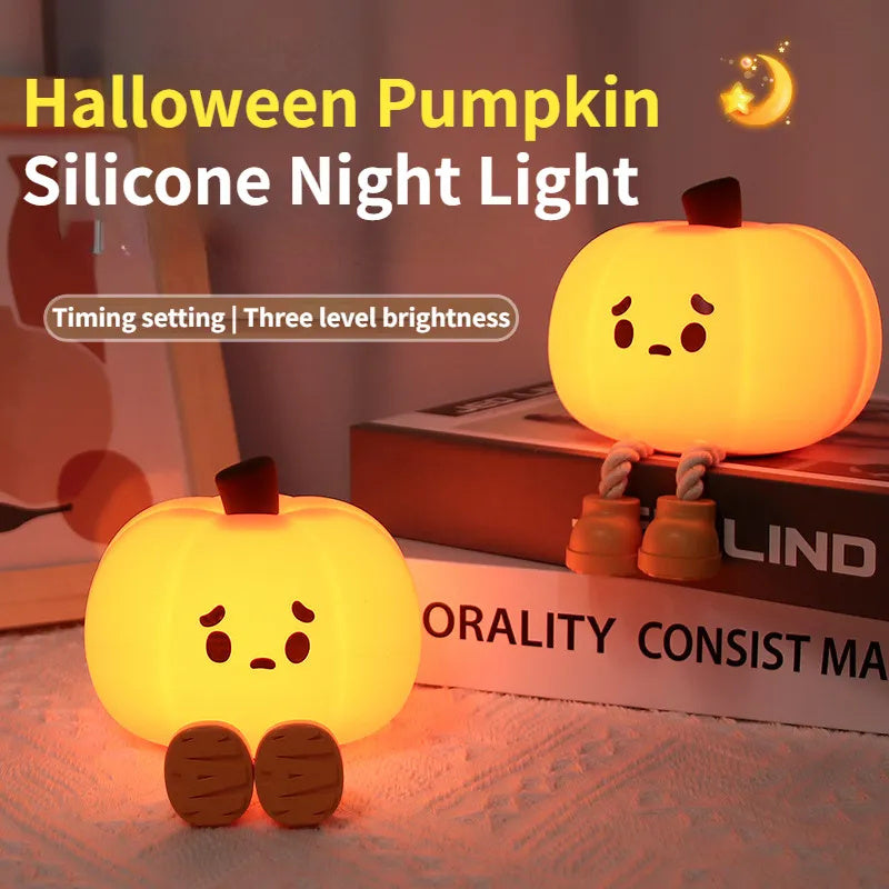 Silicone Little Cute Pumpkin LED Night Light