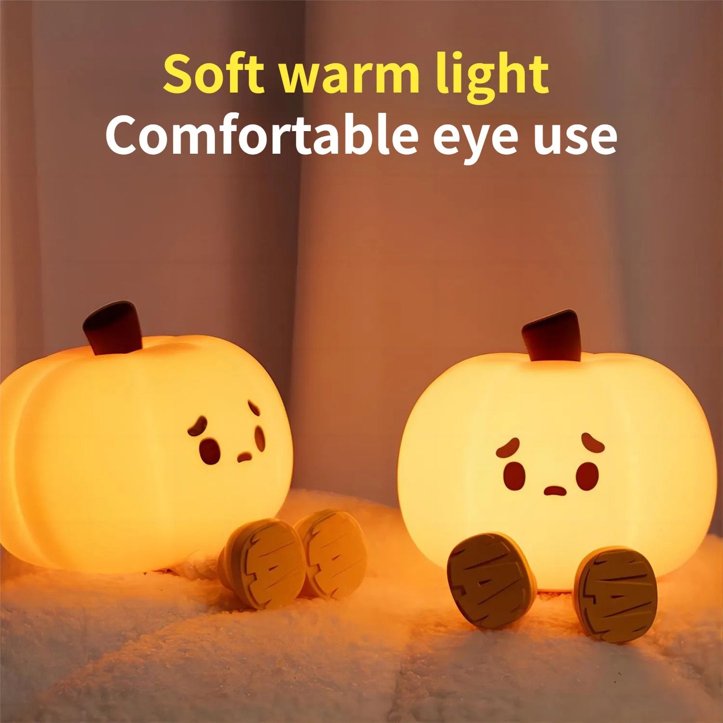 Silicone Little Cute Pumpkin LED Night Light