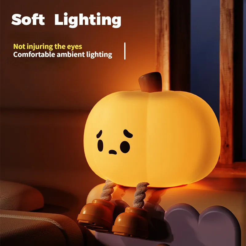 Silicone Little Cute Pumpkin LED Night Light