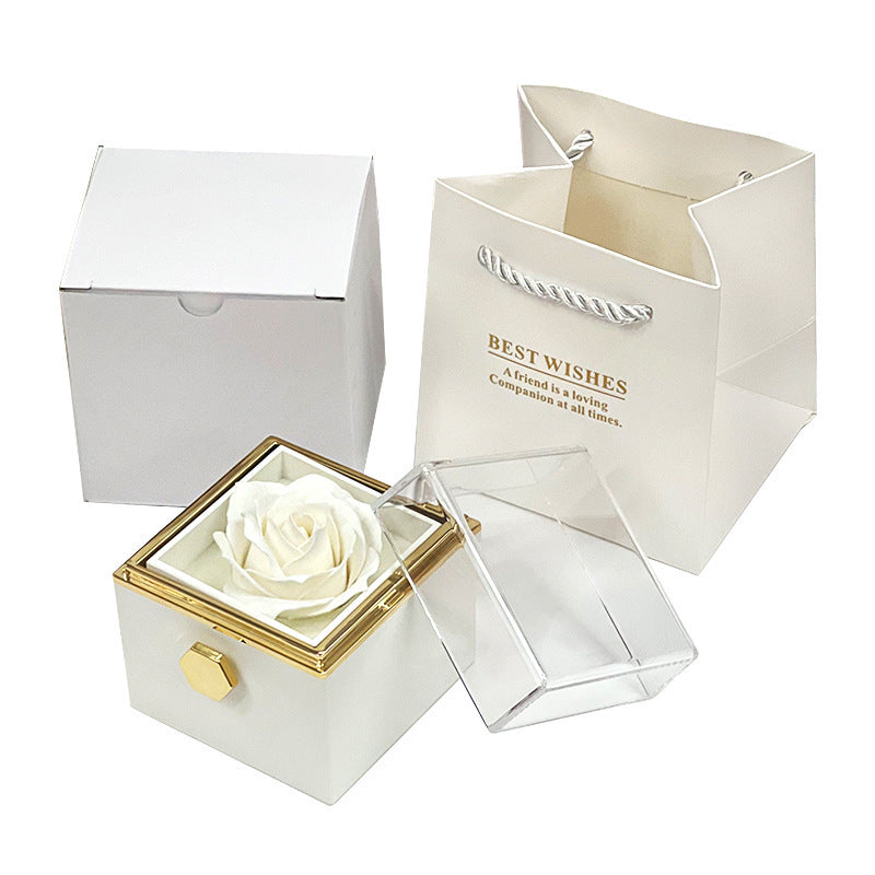 Rotating Rose Jewelry Drawer Gift Box