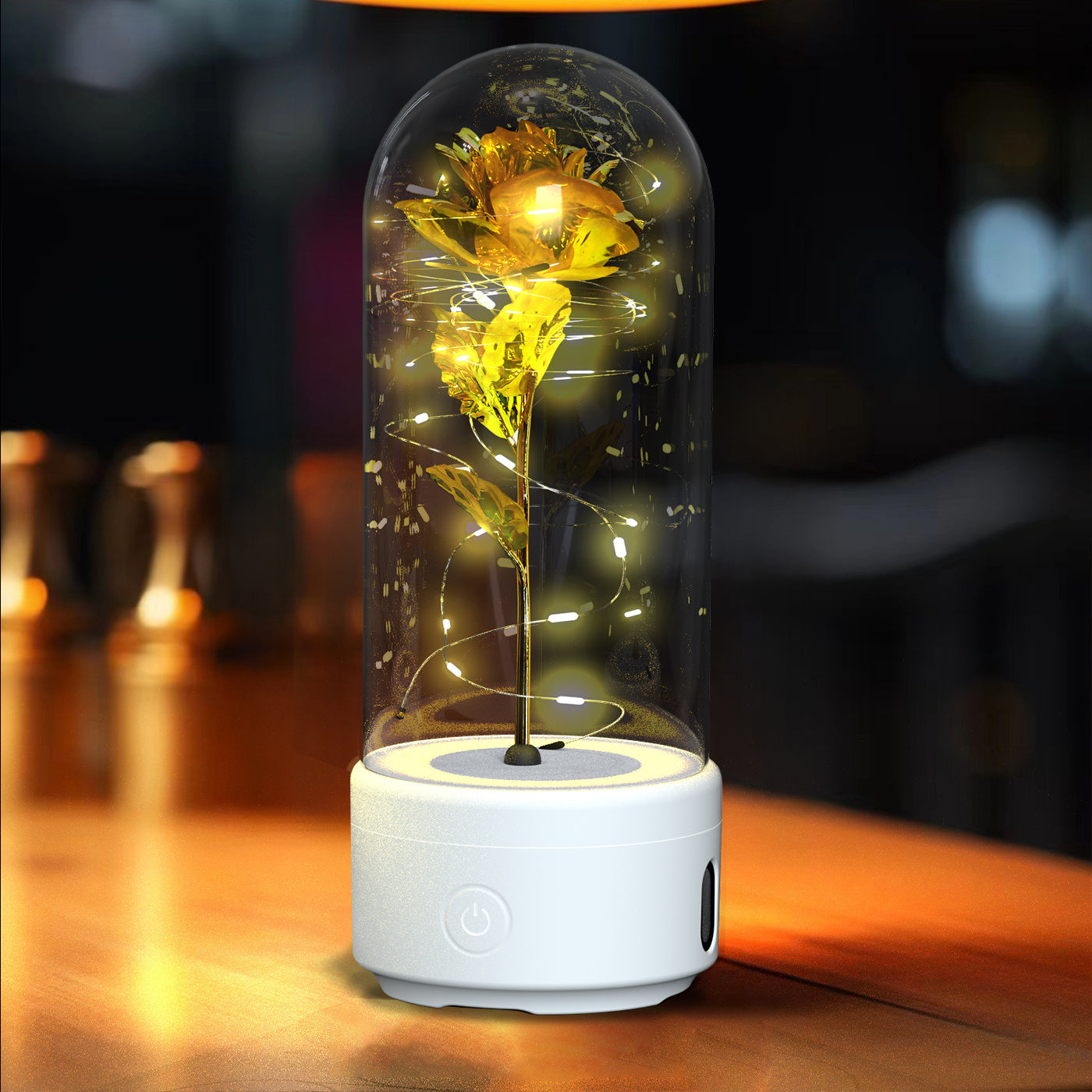 2-in-1 Rose LED Lamp & Bluetooth Speaker Gift