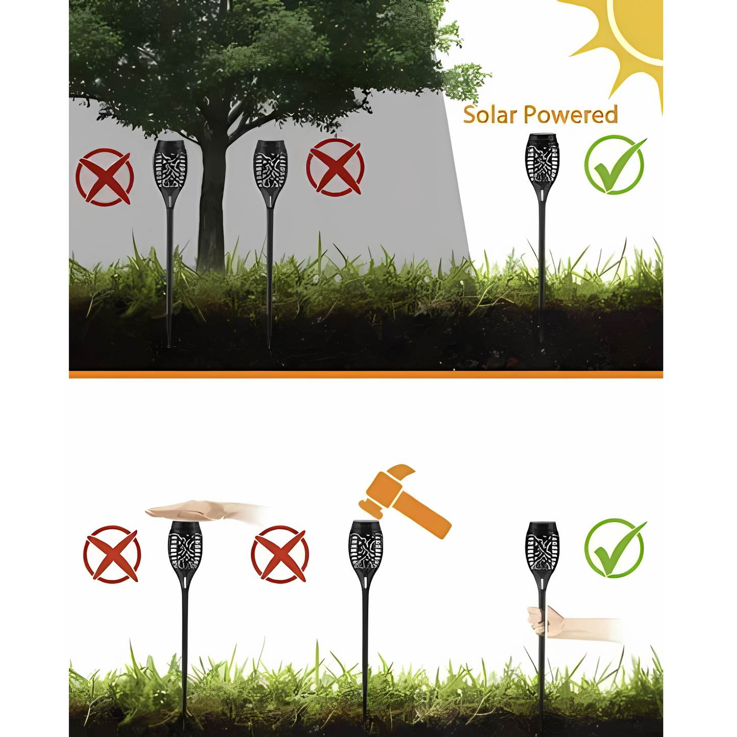 LED Solar Flame Torch Lights – Waterproof Outdoor Décor