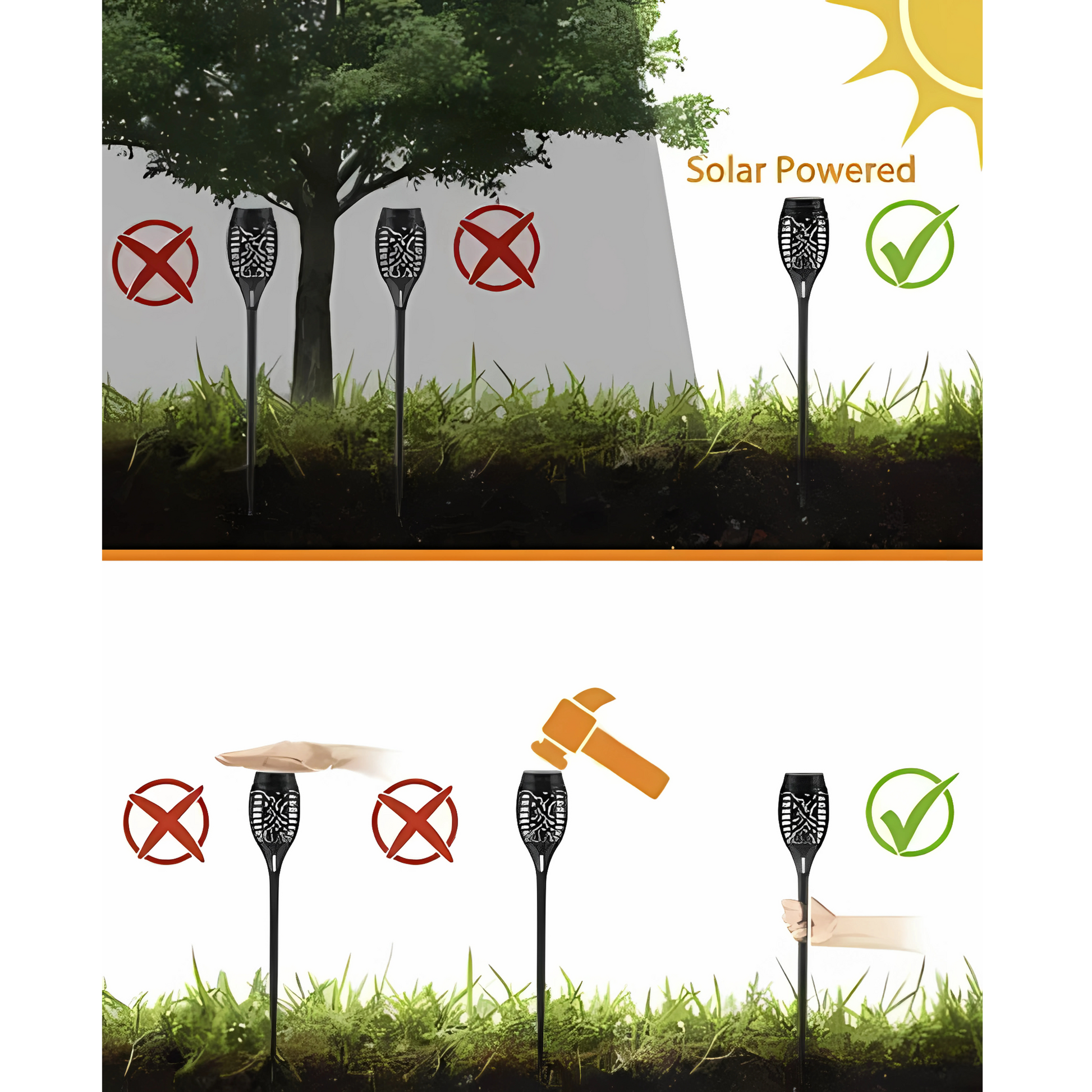 LED Solar Flame Torch Lights – Waterproof Outdoor Décor