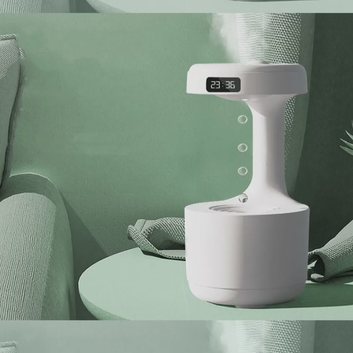 Anti-Gravity Aroma Humidifier with LED Clock