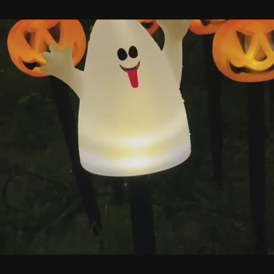 Solar Glow Pumpkin Pathway Lanterns