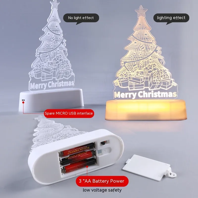 3D Acrylic LED Lamp – Festive Night Light Gift