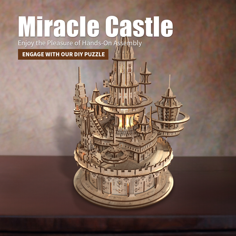 Miracle Castle 3D Wooden Puzzle – Interactive Nightlight