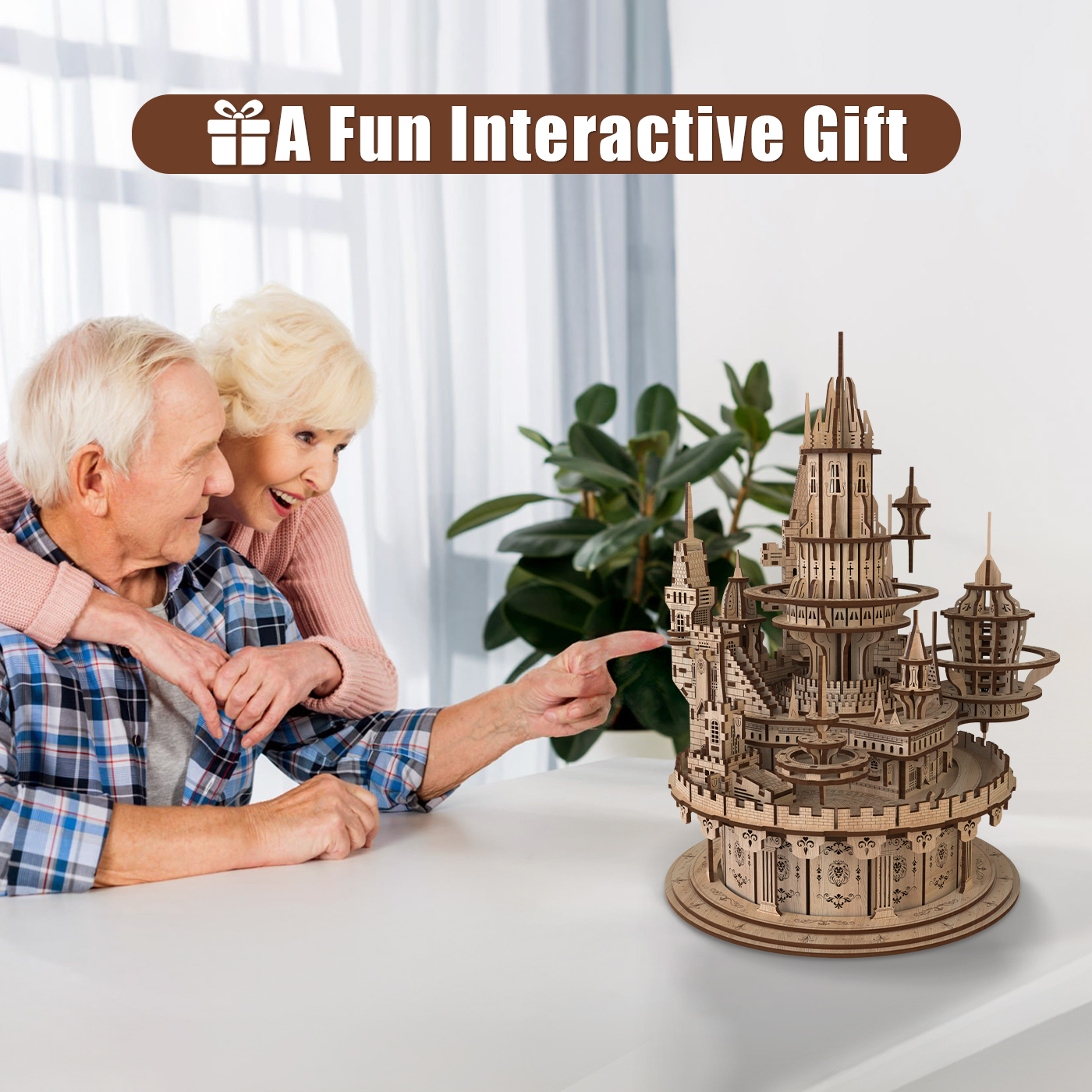 Miracle Castle 3D Wooden Puzzle – Interactive Nightlight