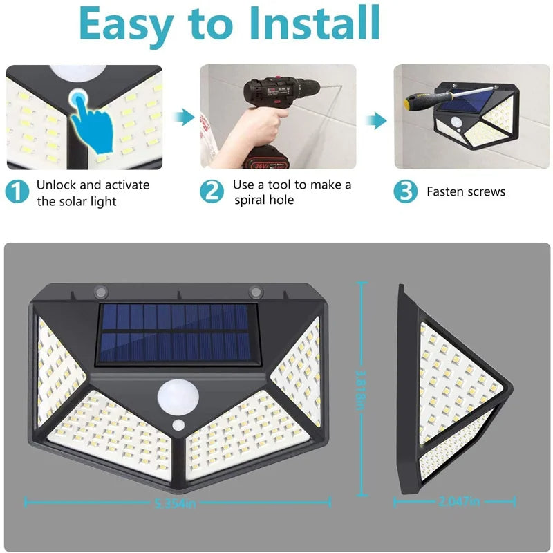 100W LED Solar Motion Lights – Outdoor Security