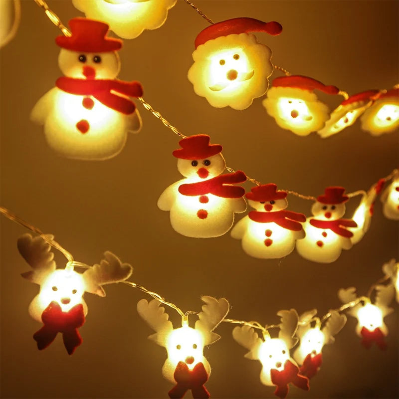 Santa, Snowman, Elf LED String Lights – Festive Décor