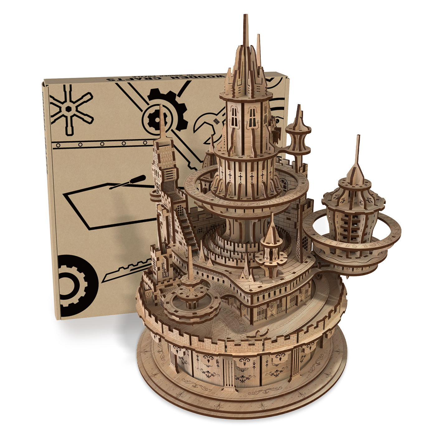 Miracle Castle 3D Wooden Puzzle – Interactive Nightlight