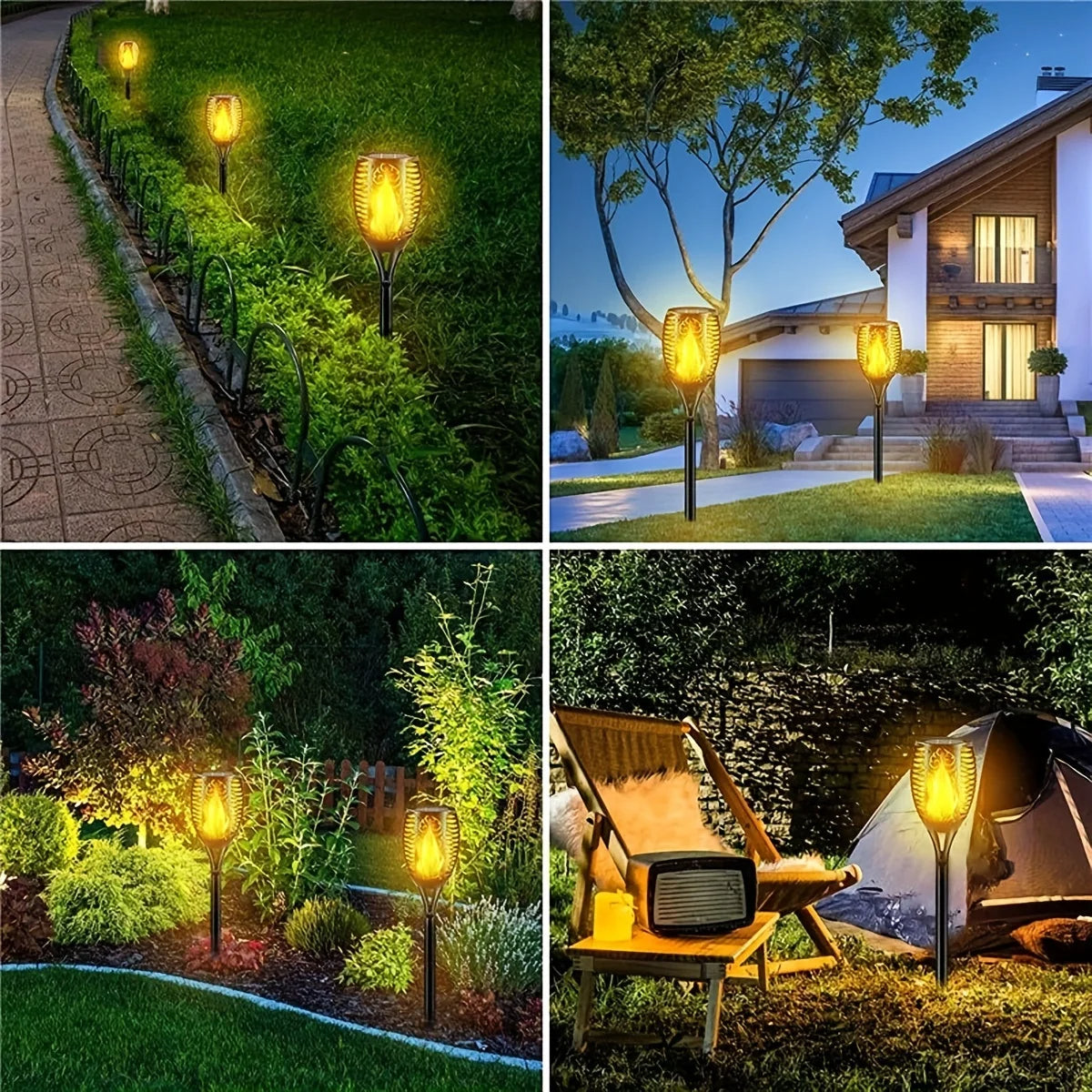 LED Solar Flame Torch Lights – Waterproof Outdoor Décor