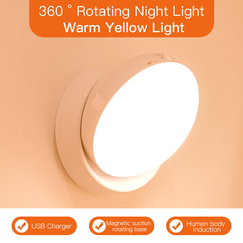 Rotating Motion Sensor Light – Adjustable Night Lamp