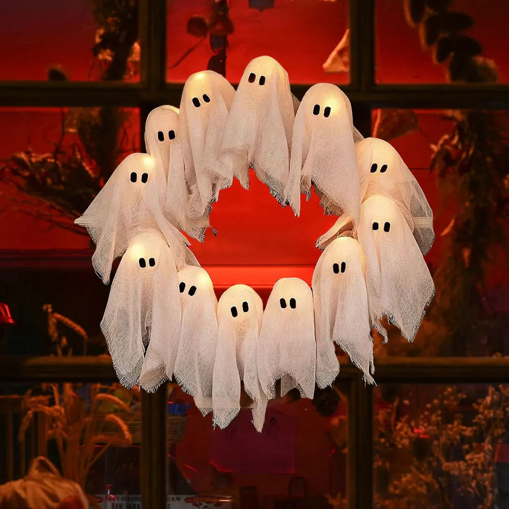 Phantom Glow Ghost Wreath