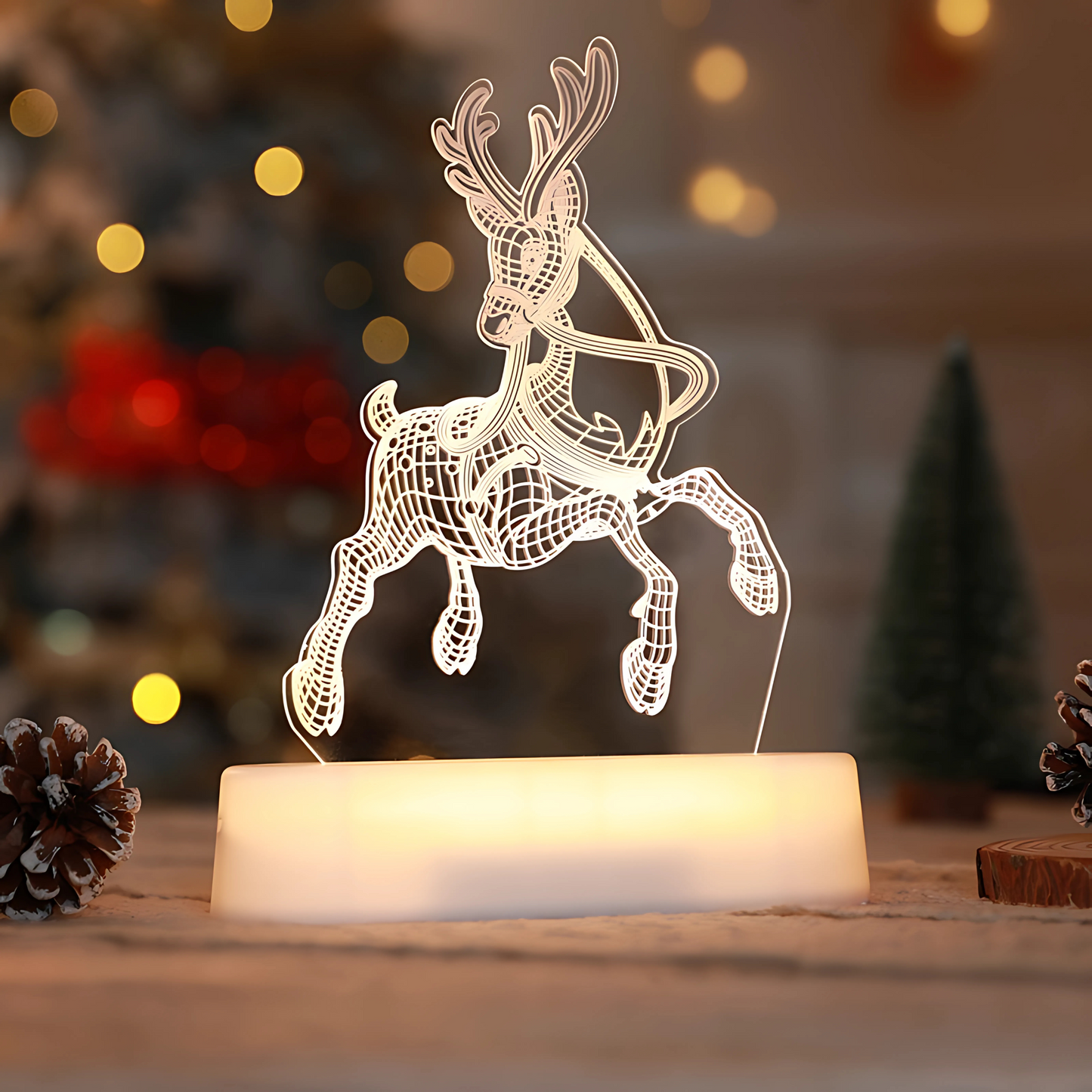 3D Acrylic LED Lamp – Festive Night Light Gift