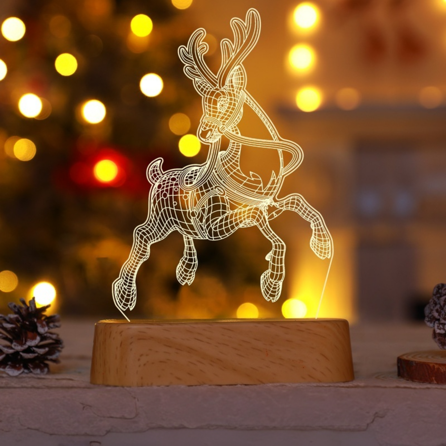 3D Acrylic LED Lamp – Festive Night Light Gift