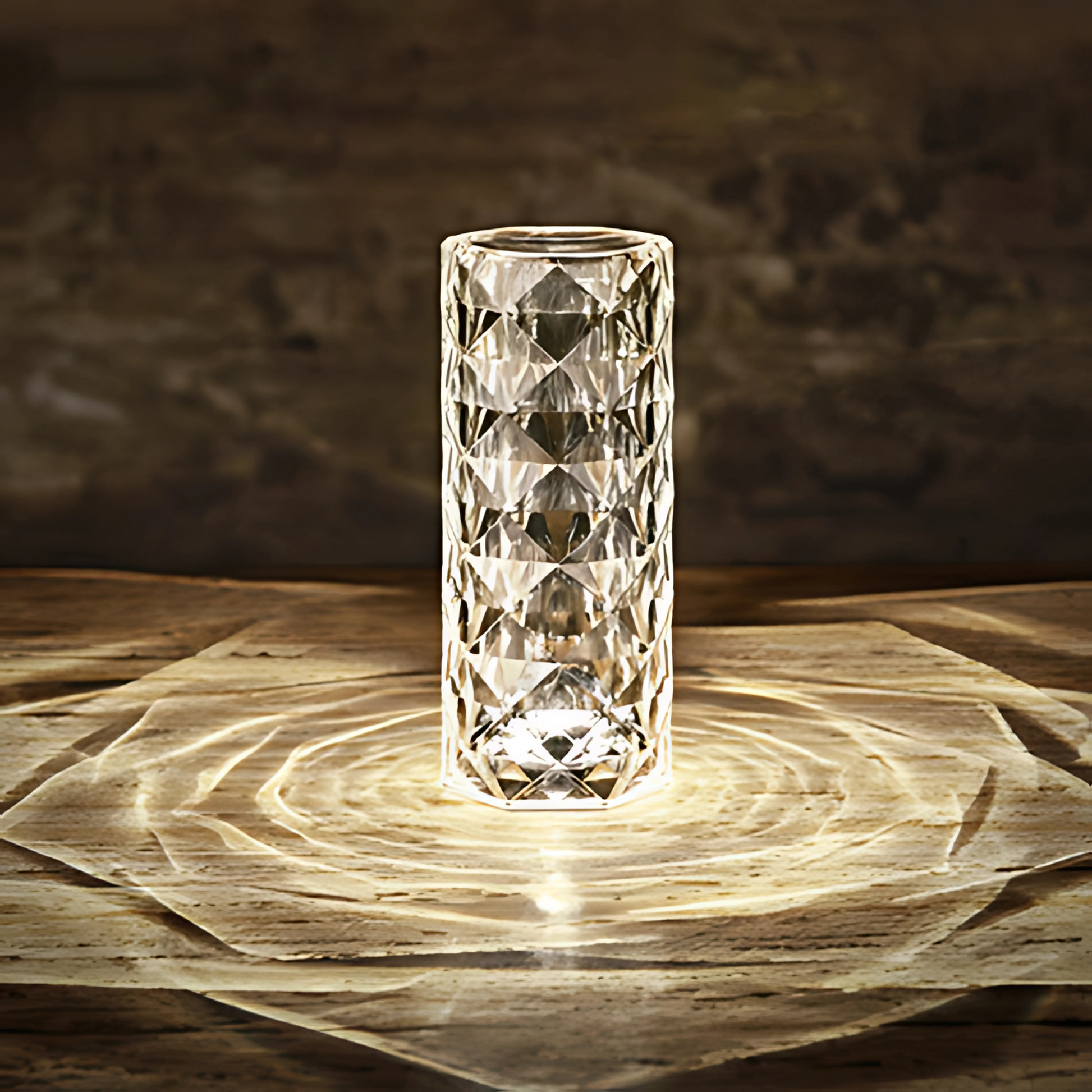 Nordic Diamond Crystal Touch Lamp – 16 Colors Elegance