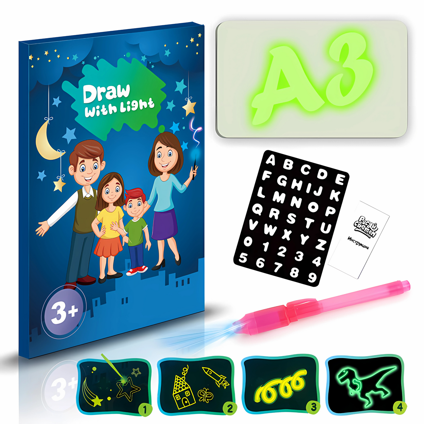 3D Magic Glow Sketchpad – Kids Creative Drawing Board