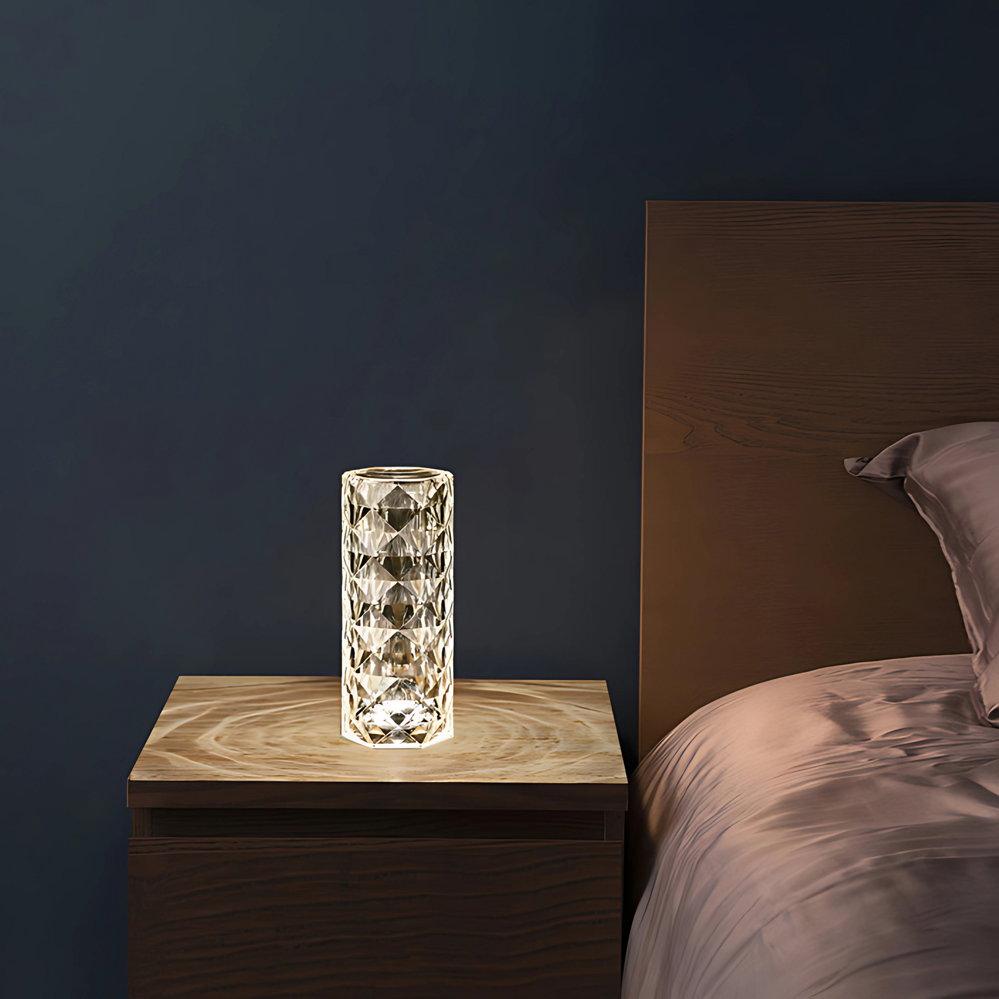 Nordic Diamond Crystal Touch Lamp – 16 Colors Elegance