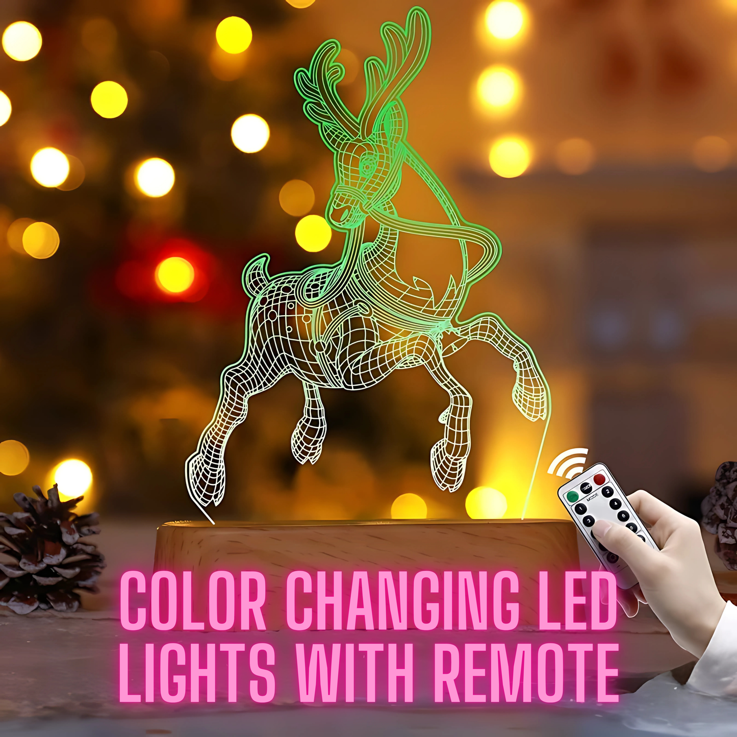 3D Acrylic LED Lamp – Festive Night Light Gift